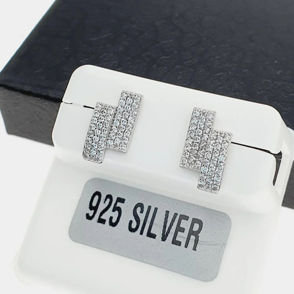"925 sterling silver luxury CZ earrings for women/girls, Best for gift, RJUS2203 - Picture 3 of 11